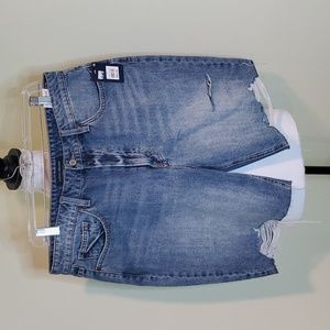 Lucky Brand High Rise Distressed Bermuda Shorts